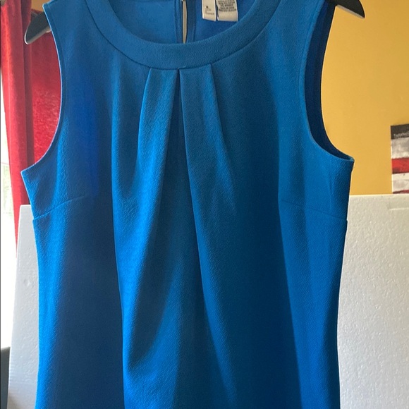 Jules & Leopold Blue Pleated Tank Top - Picture 3 of 5